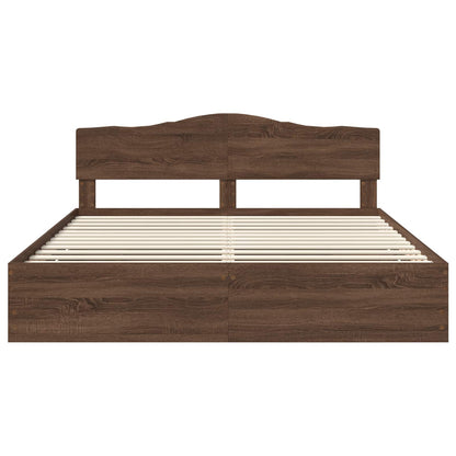 vidaXL Bettrahmen Braun Eichen-Optik 200 x 200 cm Ingenieurs Holz