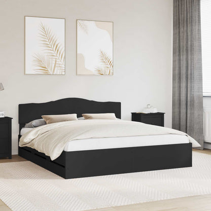 vidaXL Bettrahmen mit Schubladen Schwarz 180 x 200 cm Ingenieurs Holz