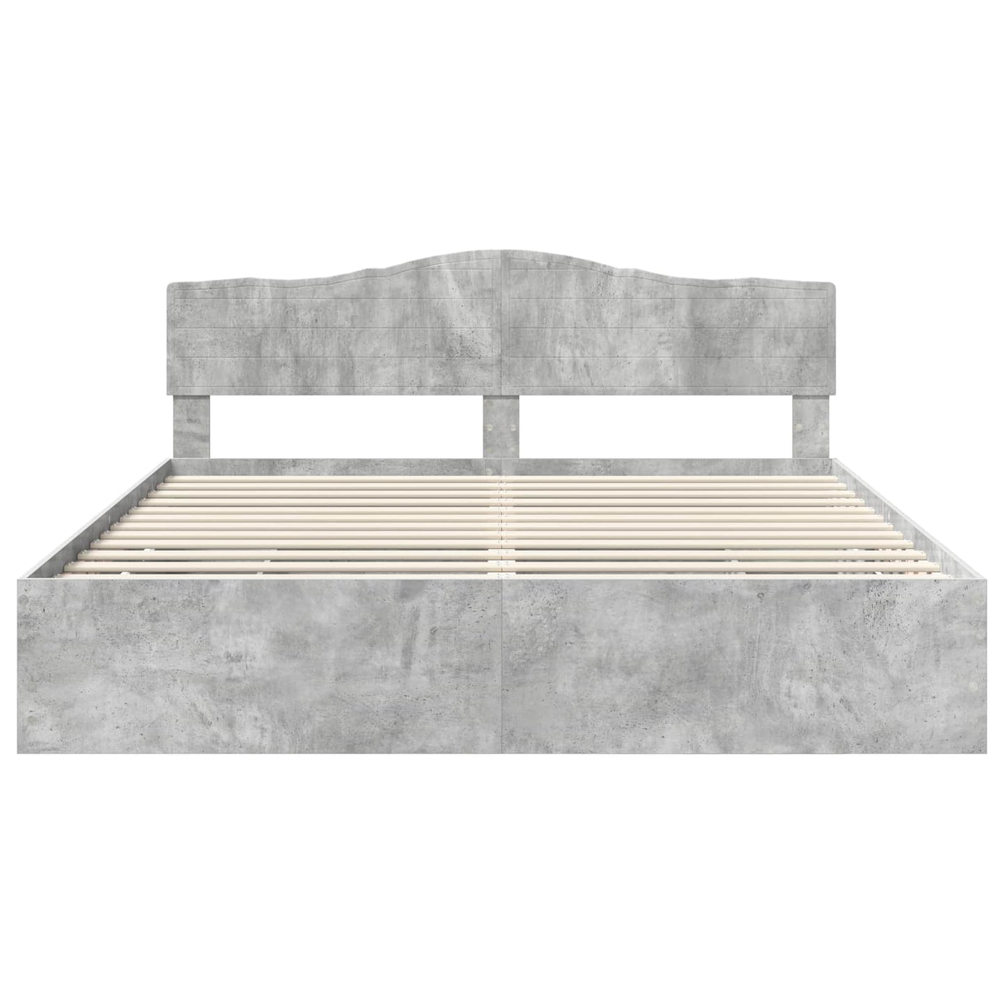 vidaXL Cadre de lit avec tête de lit Gris Ciment 180 x 200 cm Bois d'ingénierie