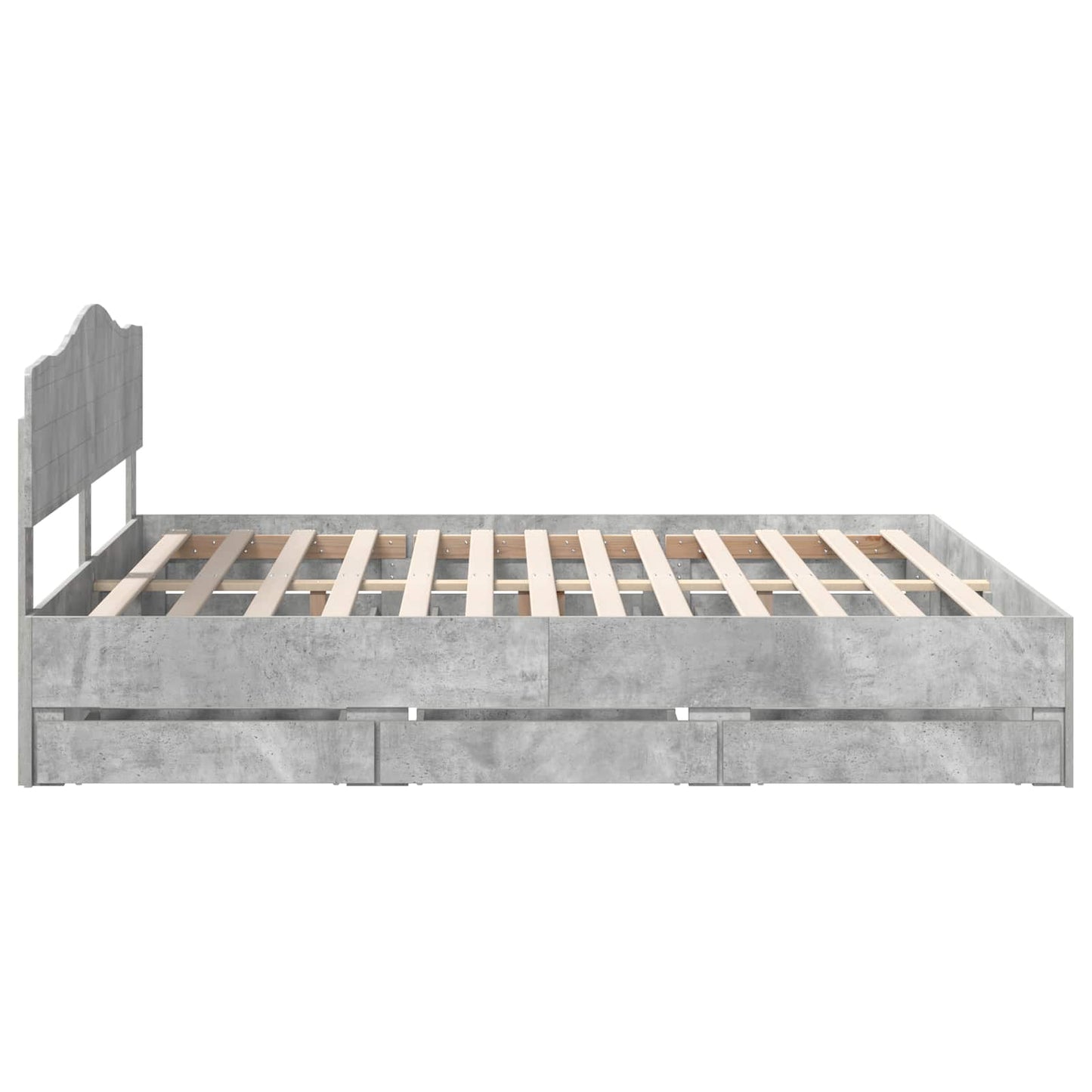 vidaXL Cadre de lit avec tête de lit Gris Ciment 180 x 200 cm Bois d'ingénierie