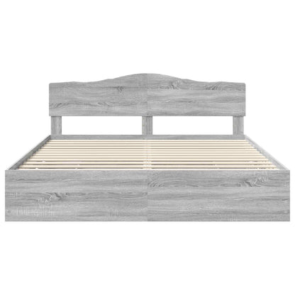 vidaXL Bettrahmen Graues Sonoma 180 x 200 cm Ingenieurs Holz