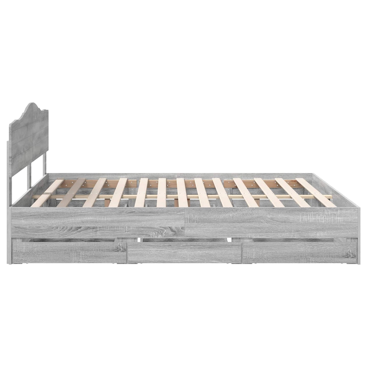 vidaXL Bettrahmen Graues Sonoma 180 x 200 cm Ingenieurs Holz