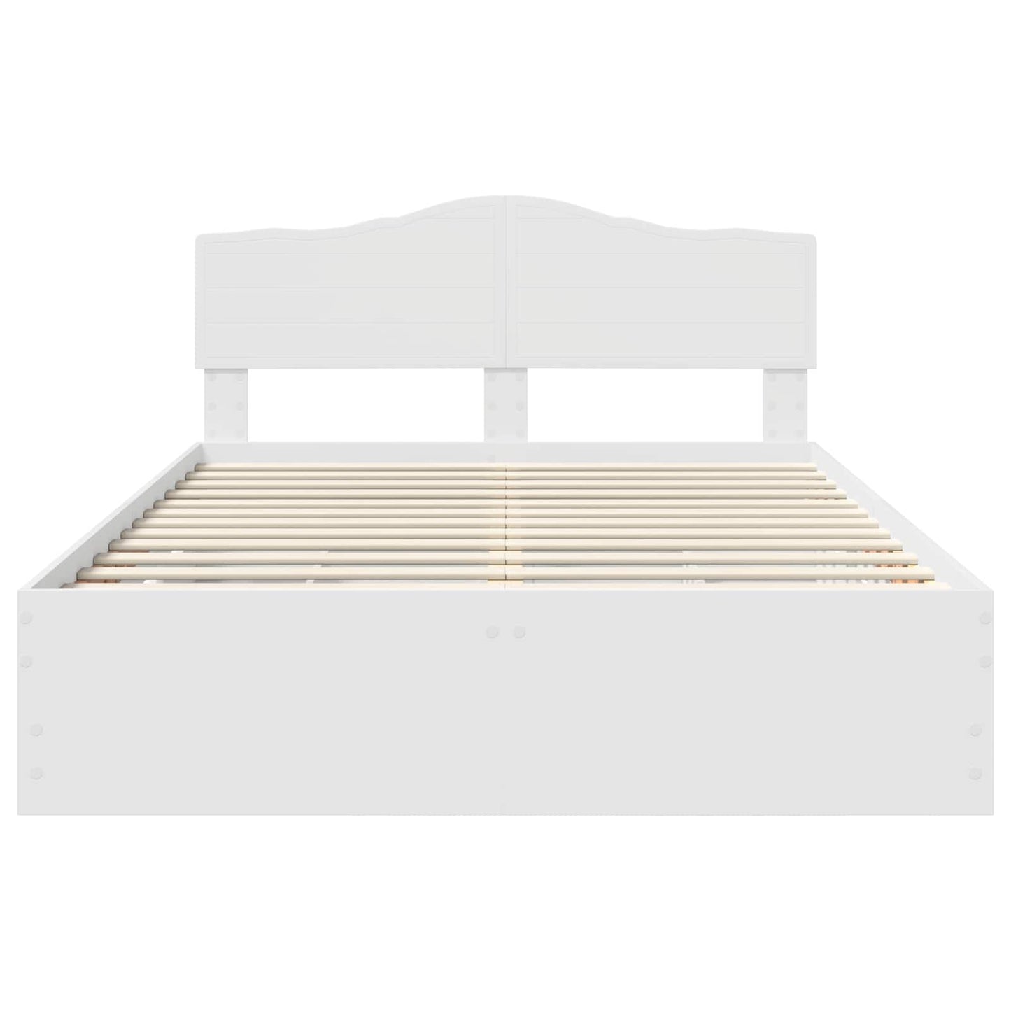 Bettrahmen mit Schubladen Weiß 160 x 200 cm Ingenieurs Holz