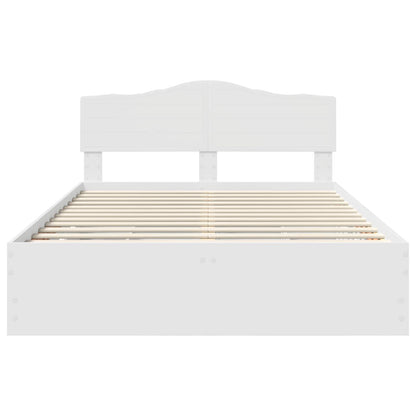 Bettrahmen mit Schubladen Weiß 160 x 200 cm Ingenieurs Holz