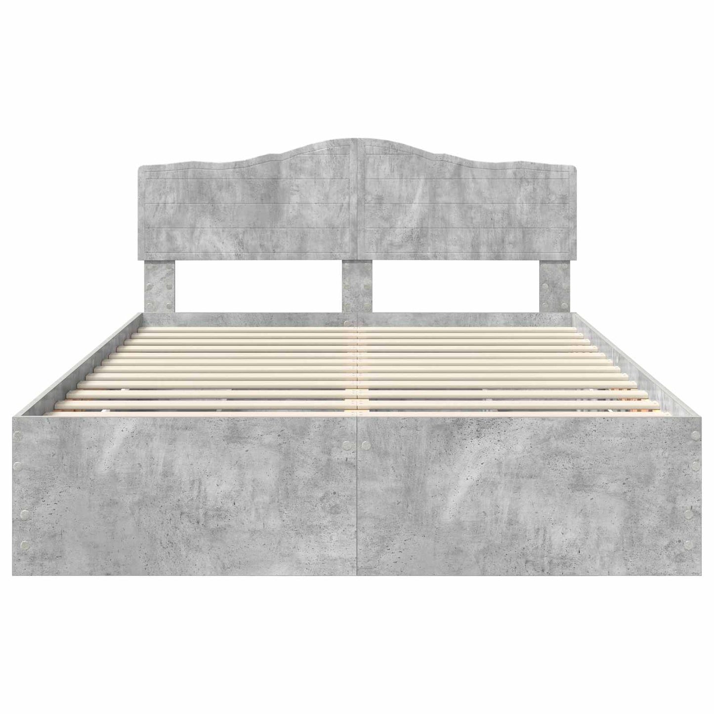 vidaXL Bettrahmen mit Kopfteil Beton Grau 160 x 200 cm Ingenieurs Holz