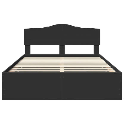 vidaXL Bettrahmen mit Schubladen Schwarz 150 x 200 cm Ingenieurs Holz