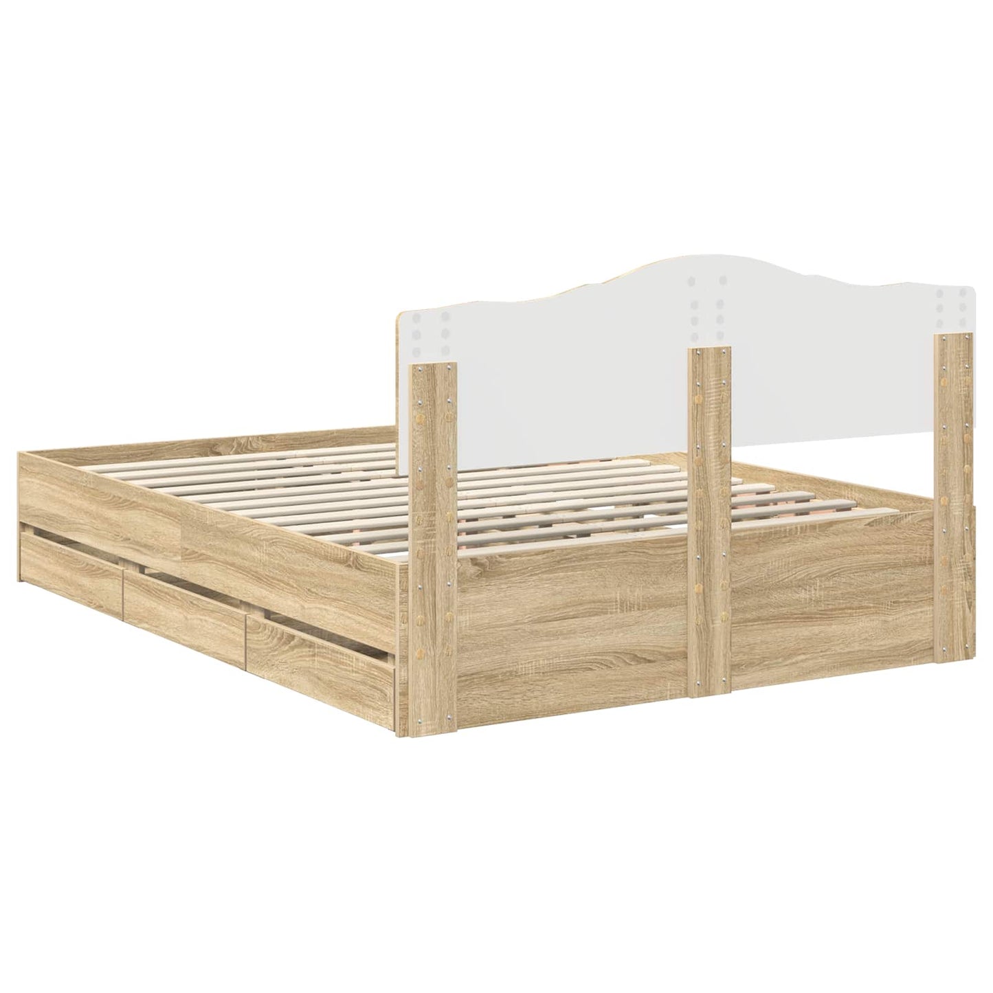 vidaXL Bettrahmen Sonoma-Eiche 150 x 200 cm Ingenieurs Holz