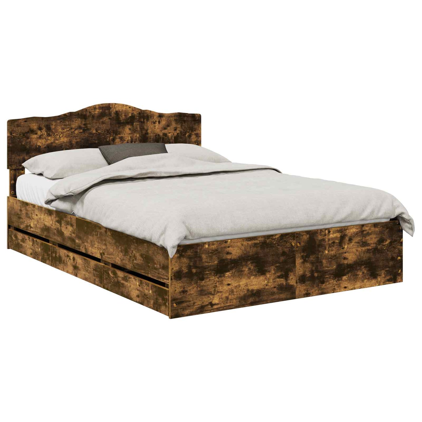 Bettrahmen Geräucherte Eiche 150 x 200 cm Ingenieurs Holz