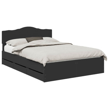 vidaXL Bettrahmen mit Schubladen Schwarz 140 x 190 cm Ingenieurs Holz