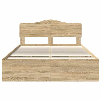 vidaXL Bettrahmen Sonoma-Eiche 140 x 190 cm Ingenieurs Holz