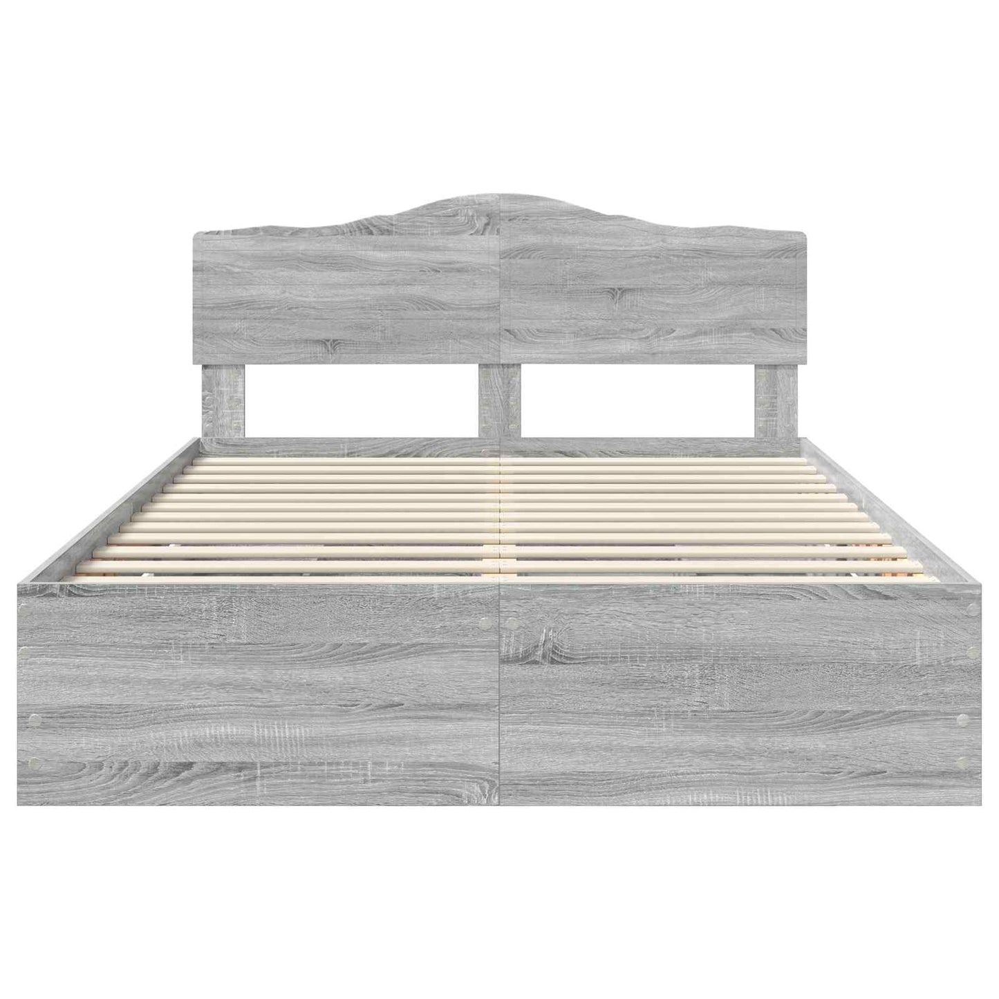 vidaXL Bettrahmen Graues Sonoma 140 x 190 cm Ingenieurs Holz