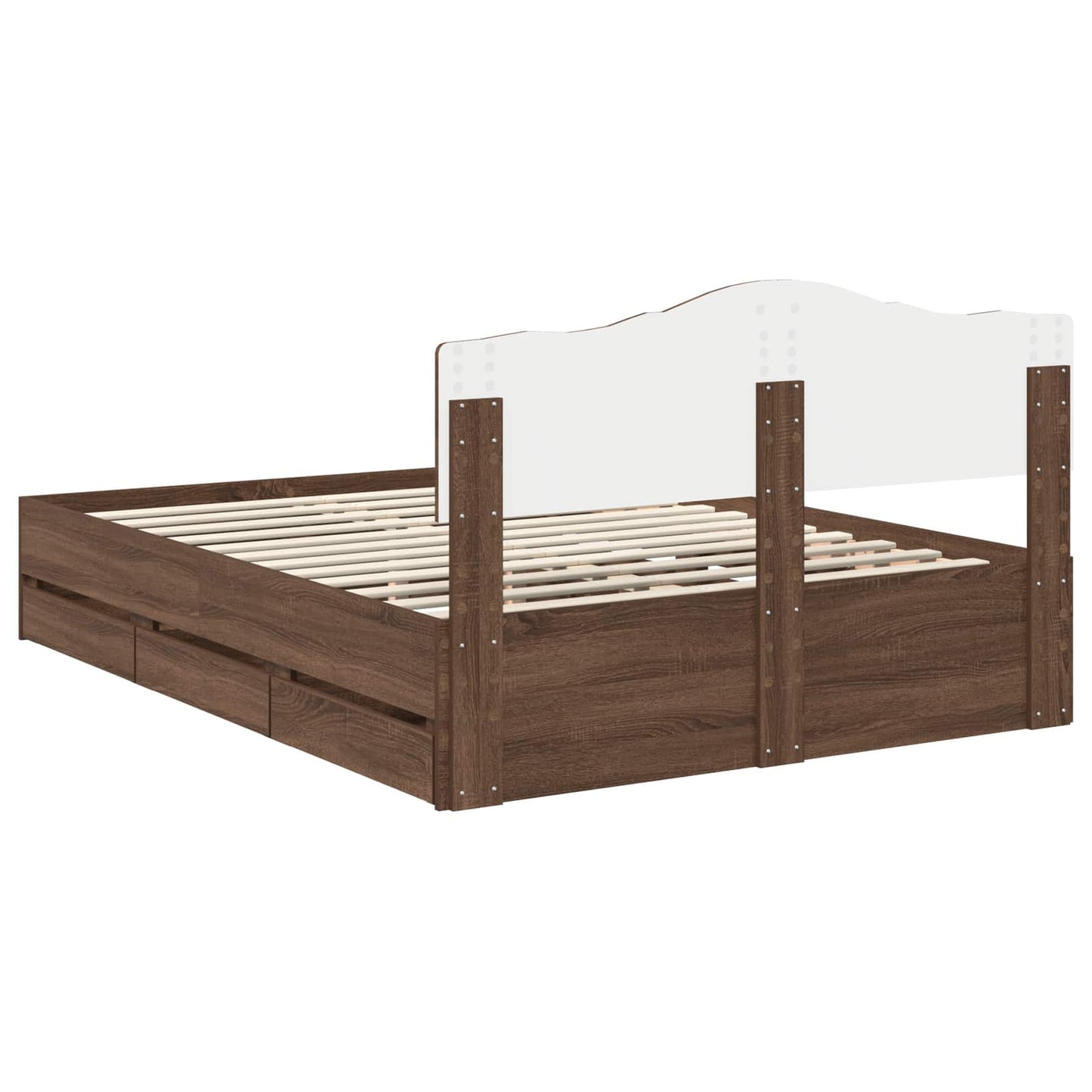 vidaXL Bettrahmen Braun Eichen-Optik 140 x 190 cm Ingenieurs Holz