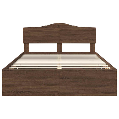 vidaXL Bettrahmen Braun Eichen-Optik 140 x 190 cm Ingenieurs Holz