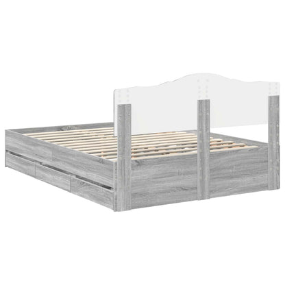 vidaXL Bettrahmen Graues Sonoma 140 x 200 cm Ingenieurs Holz