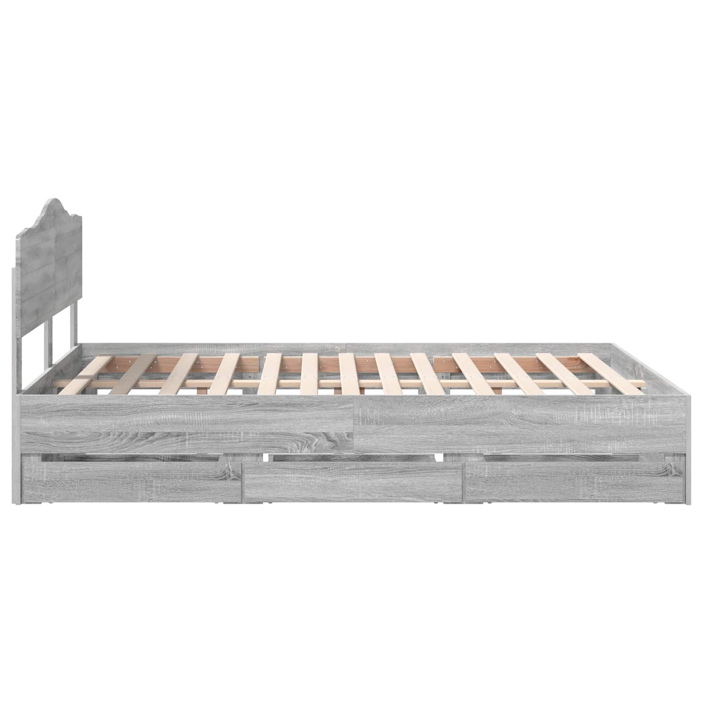 vidaXL Bettrahmen Graues Sonoma 140 x 200 cm Ingenieurs Holz