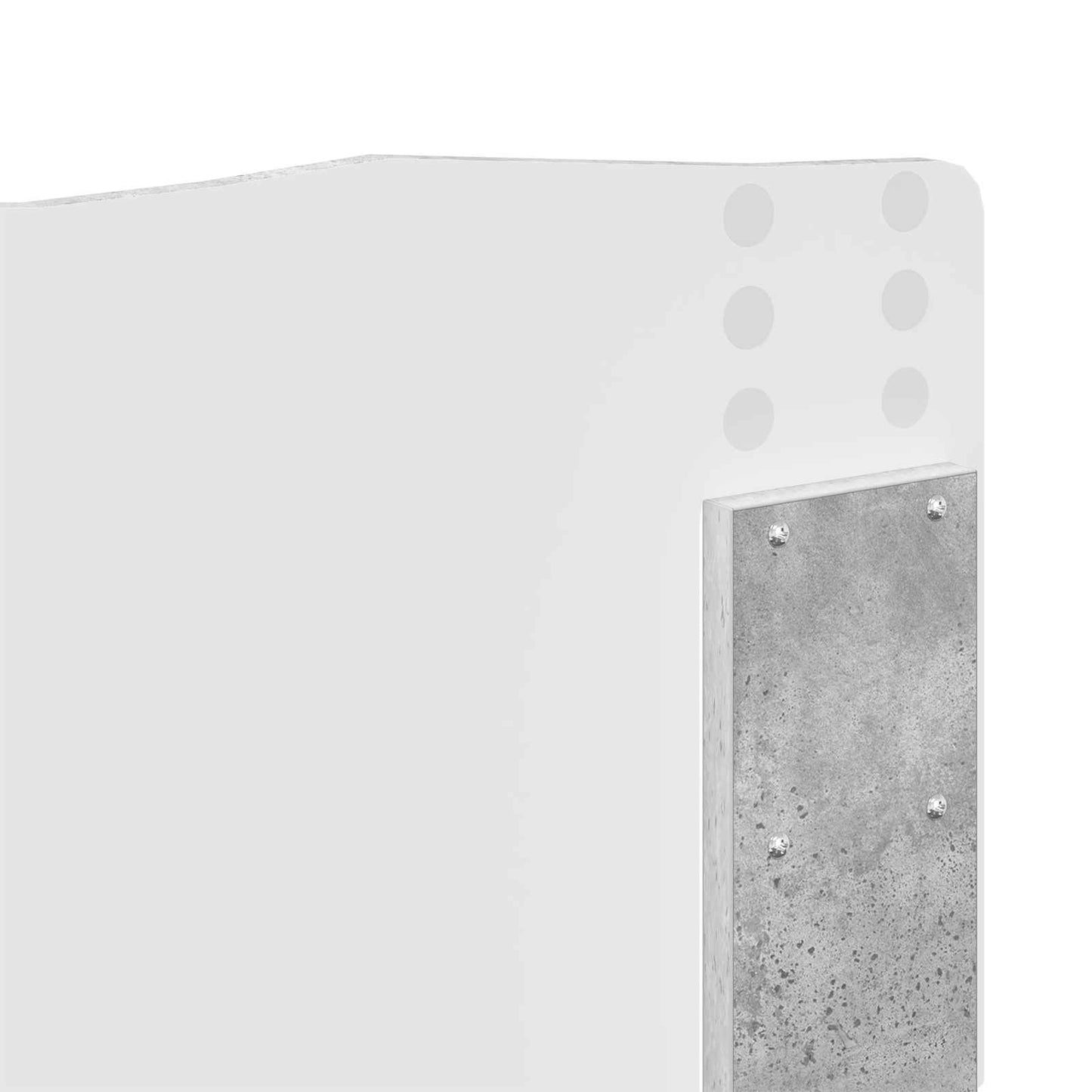 vidaXL Bettrahmen mit Kopfteil Beton Grau 135 x 190 cm Ingenieurs Holz