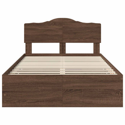 vidaXL Bettrahmen Braun Eichen-Optik 135 x 190 cm Ingenieurs Holz