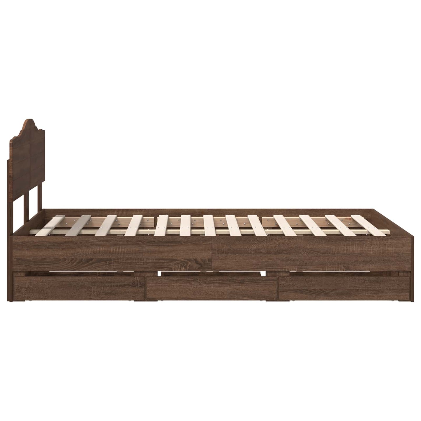 vidaXL Bettrahmen Braun Eichen-Optik 135 x 190 cm Ingenieurs Holz