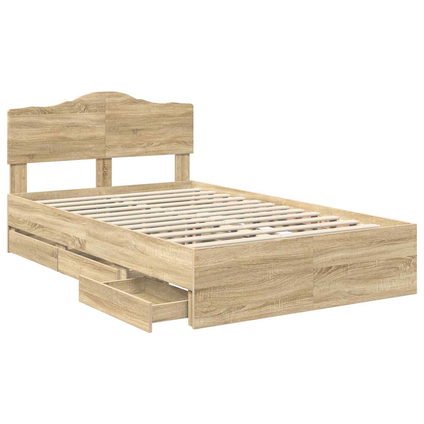 vidaXL Bettrahmen Sonoma-Eiche 120 x 190 cm Ingenieurs Holz