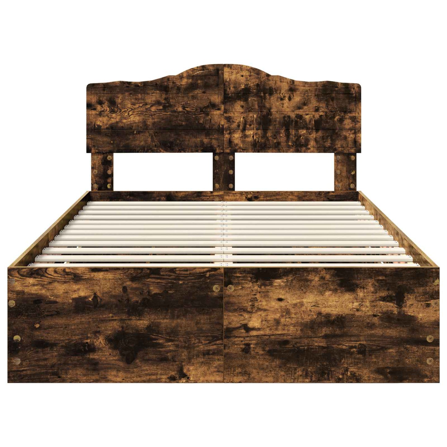vidaXL Bettrahmen Geräucherte Eiche 120 x 190 cm Ingenieurs Holz