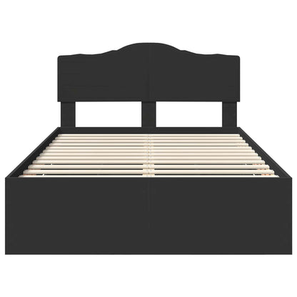 Bettrahmen mit Schubladen Schwarz 120 x 200 cm Ingenieurs Holz