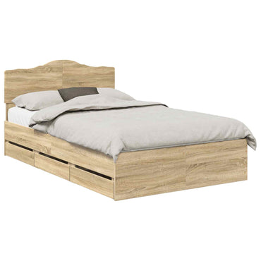 vidaXL Bettrahmen Sonoma-Eiche 120 x 200 cm Ingenieurs Holz