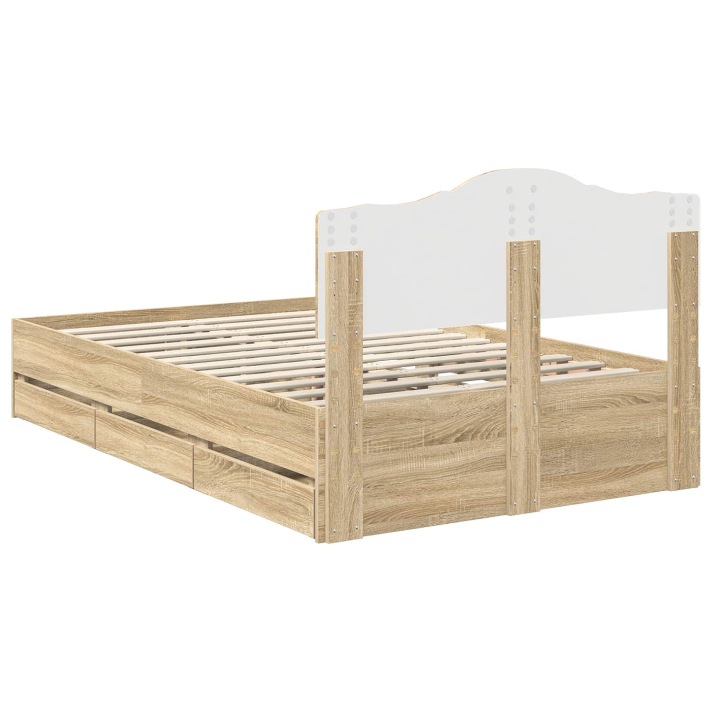 vidaXL Bettrahmen Sonoma-Eiche 120 x 200 cm Ingenieurs Holz