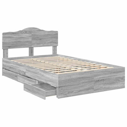 vidaXL Bettrahmen Graues Sonoma 120 x 200 cm Ingenieurs Holz