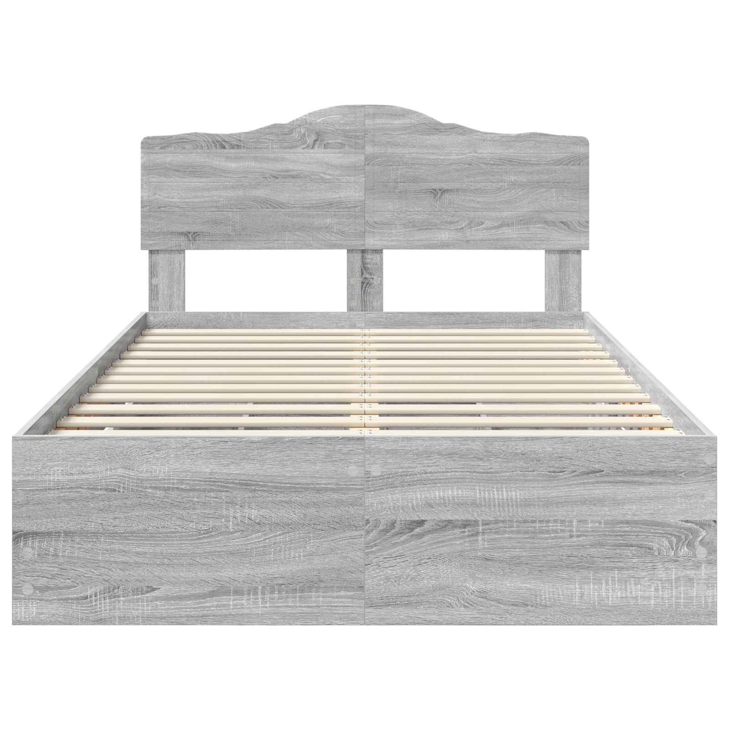 vidaXL Bettrahmen Graues Sonoma 120 x 200 cm Ingenieurs Holz