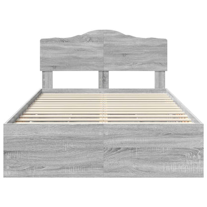 vidaXL Bettrahmen Graues Sonoma 120 x 200 cm Ingenieurs Holz