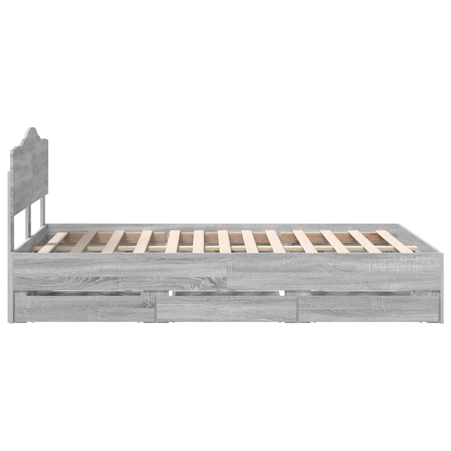 vidaXL Bettrahmen Graues Sonoma 120 x 200 cm Ingenieurs Holz