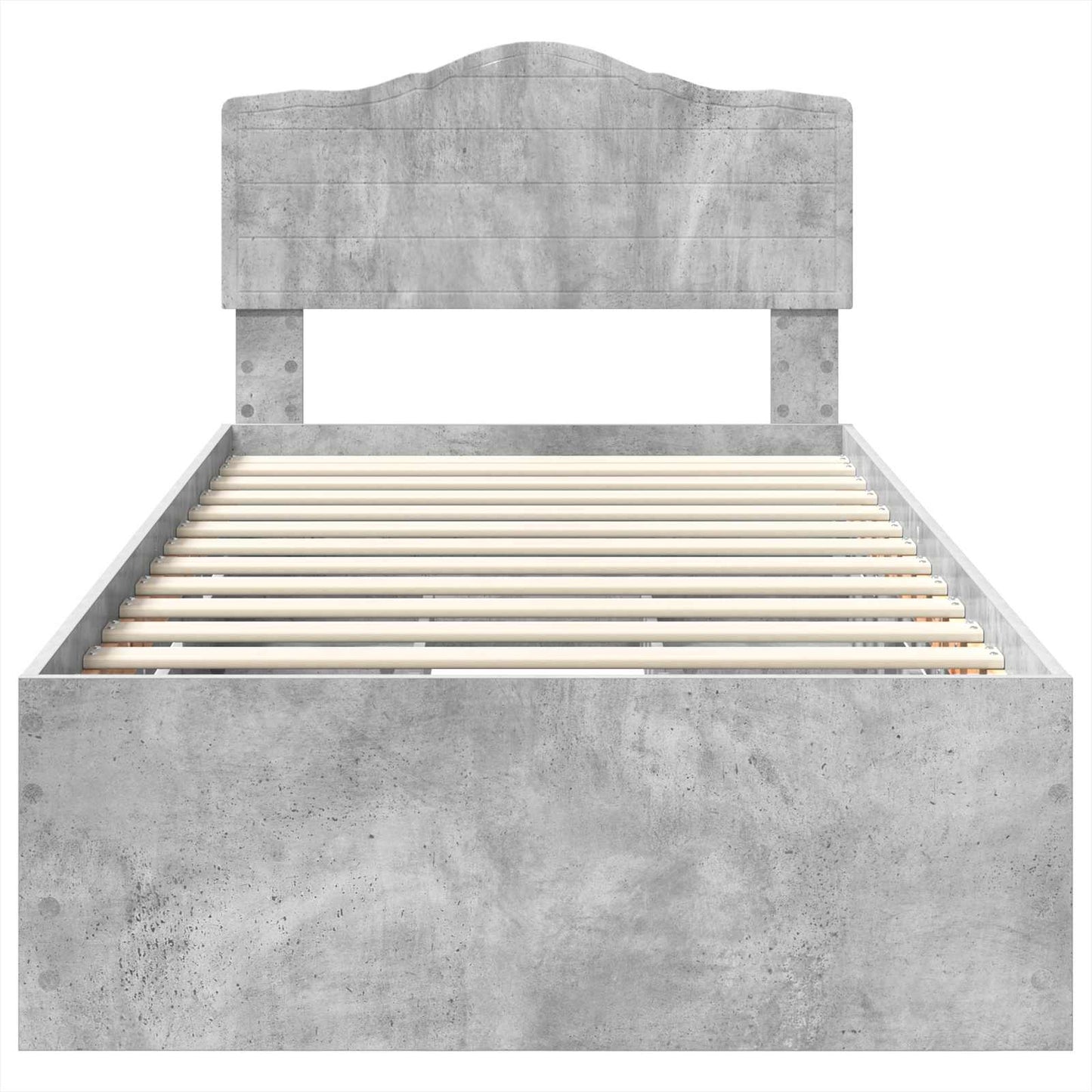 vidaXL Bettrahmen mit Kopfteil Beton Grau 100 x 200 cm Ingenieurs Holz