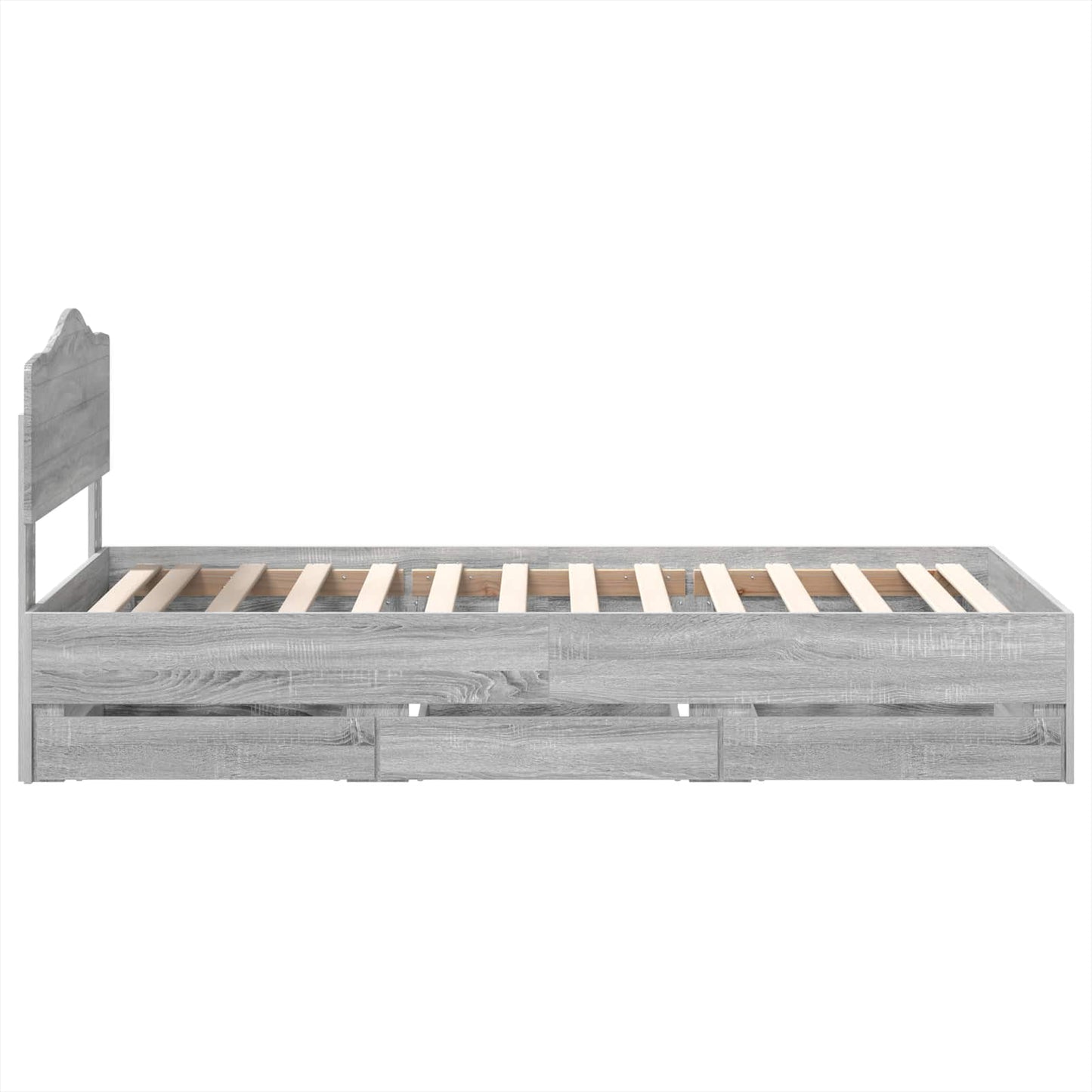 vidaXL Bettrahmen Graues Sonoma 100 x 200 cm Ingenieurs Holz
