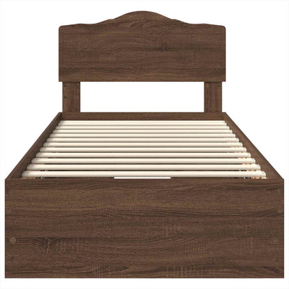 vidaXL Bettrahmen Braun Eichen-Optik 100 x 200 cm Ingenieurs Holz