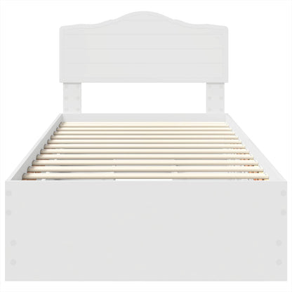 vidaXL Bettrahmen mit Schubladen Weiß 90 x 200 cm Ingenieurs Holz