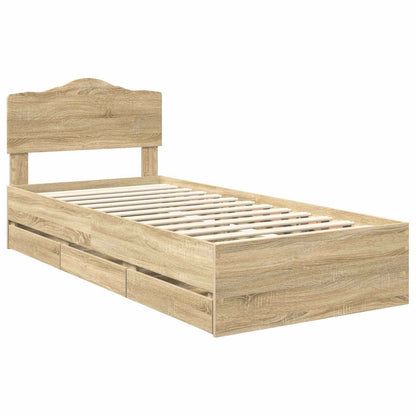 vidaXL Bettrahmen Sonoma-Eiche 90 x 200 cm Ingenieurs Holz