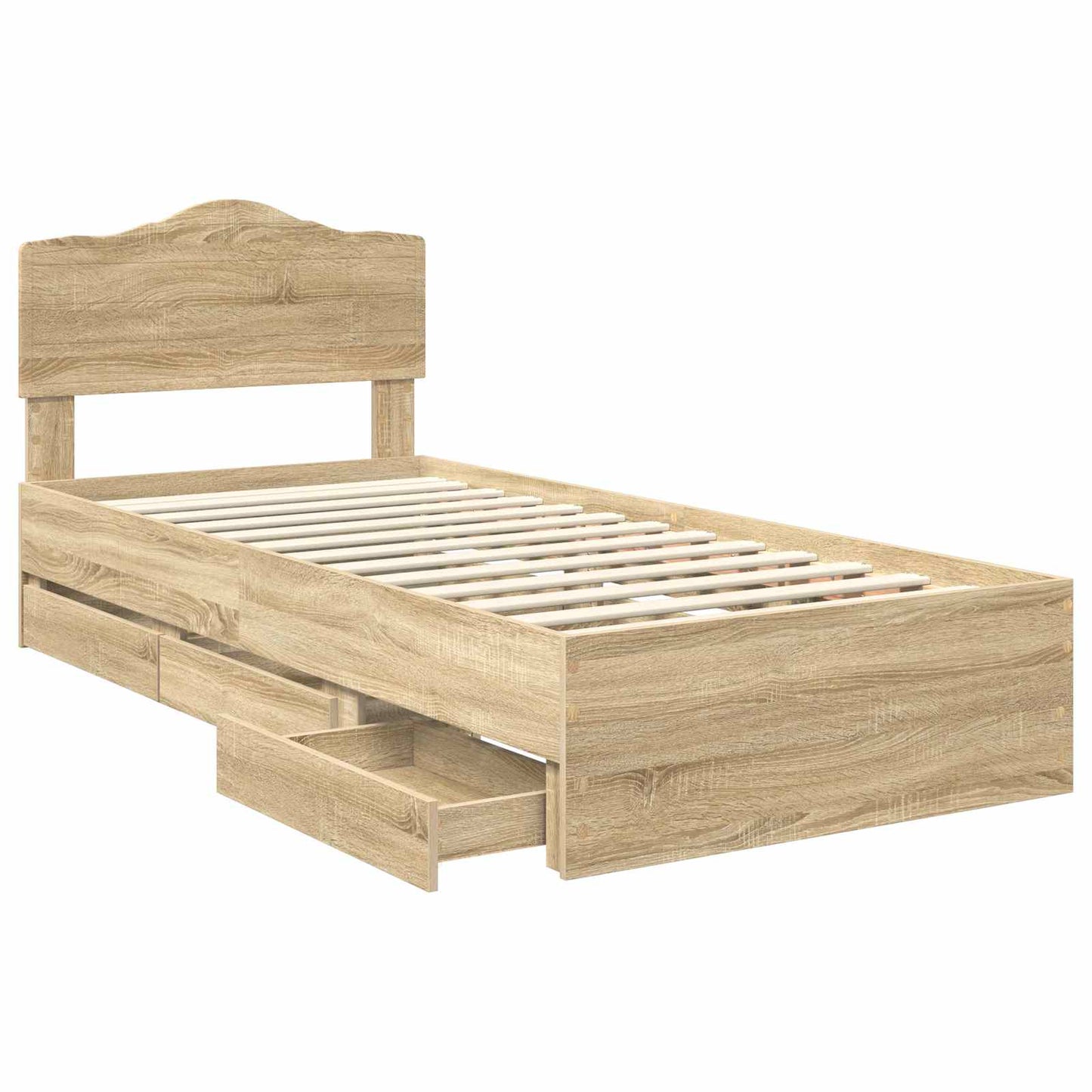 vidaXL Bettrahmen Sonoma-Eiche 90 x 200 cm Ingenieurs Holz