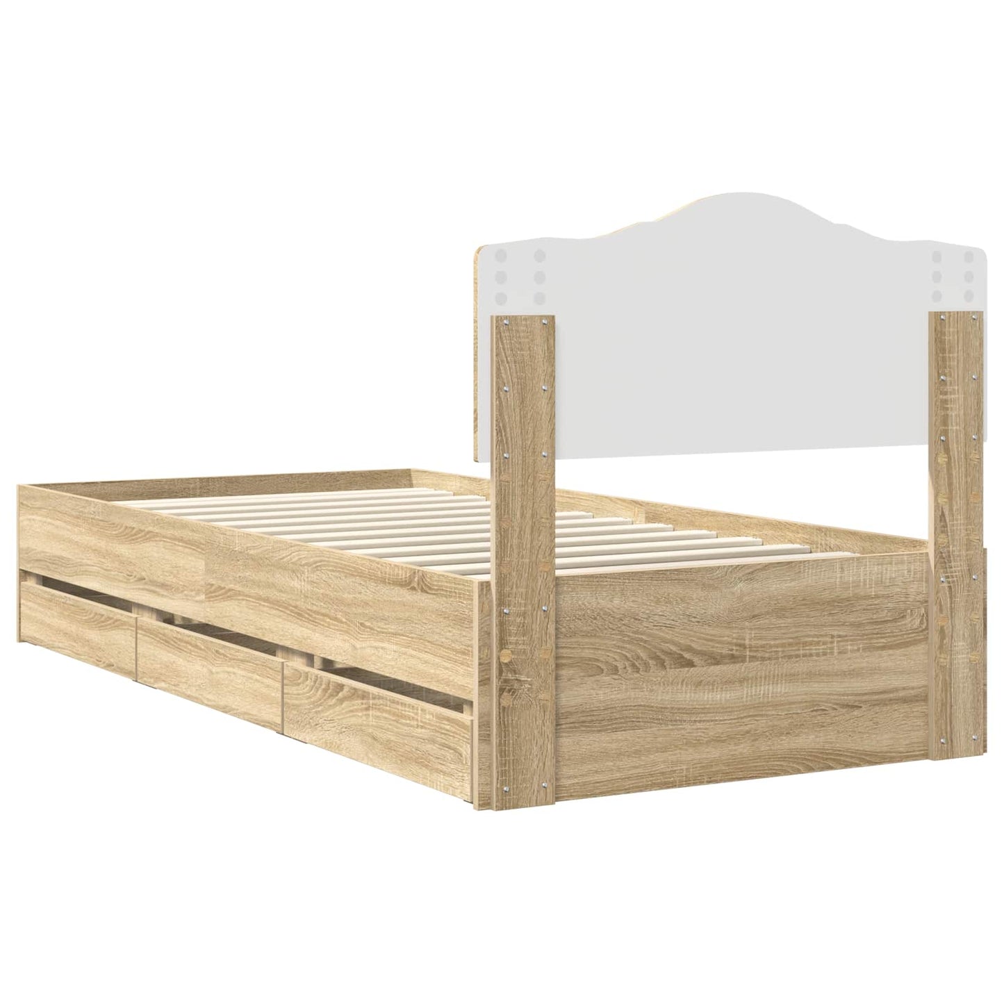 vidaXL Bettrahmen Sonoma-Eiche 90 x 200 cm Ingenieurs Holz