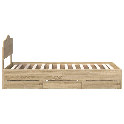 vidaXL Bettrahmen Sonoma-Eiche 90 x 200 cm Ingenieurs Holz