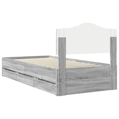 vidaXL Bettrahmen Graues Sonoma 90 x 200 cm Ingenieurs Holz
