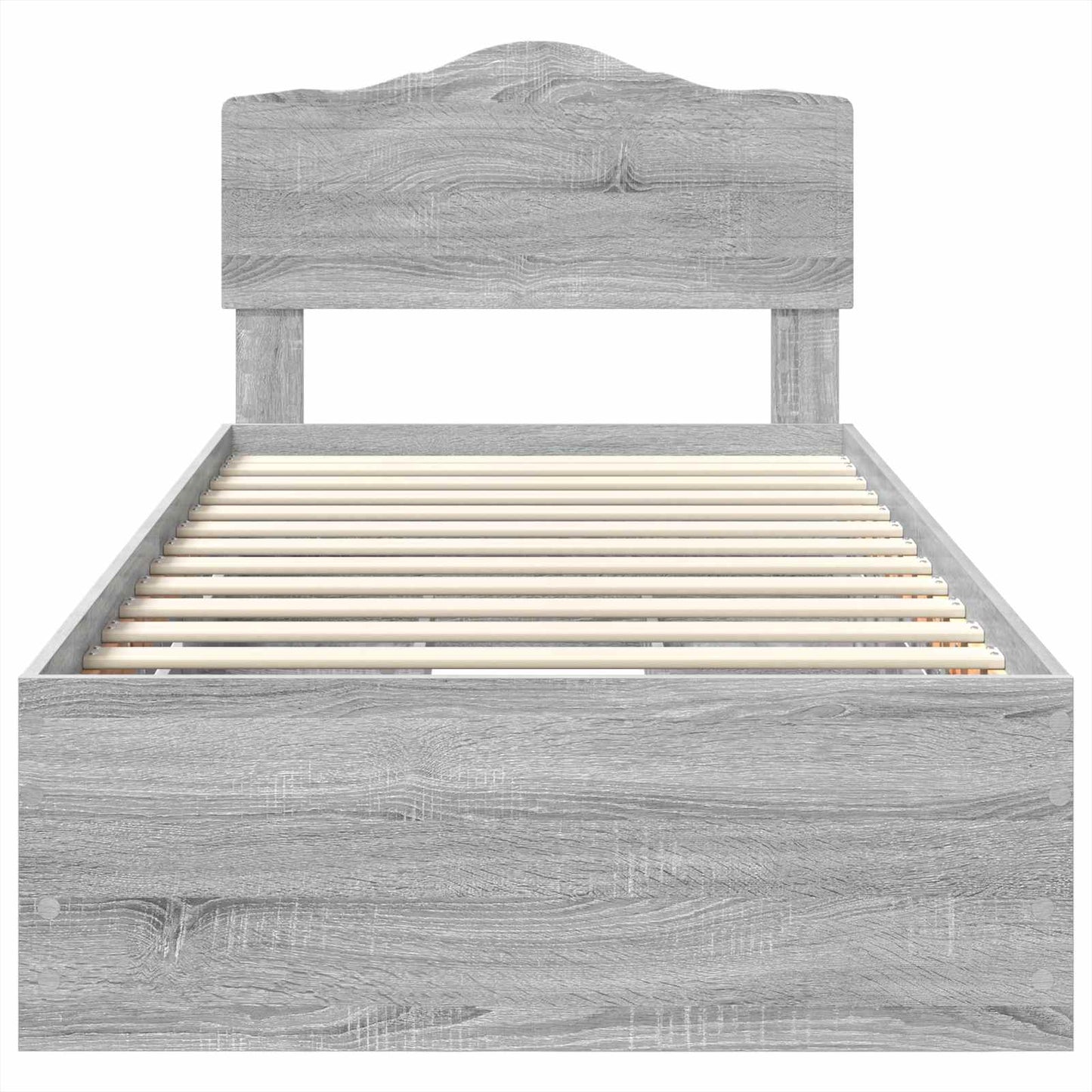vidaXL Bettrahmen Graues Sonoma 90 x 200 cm Ingenieurs Holz