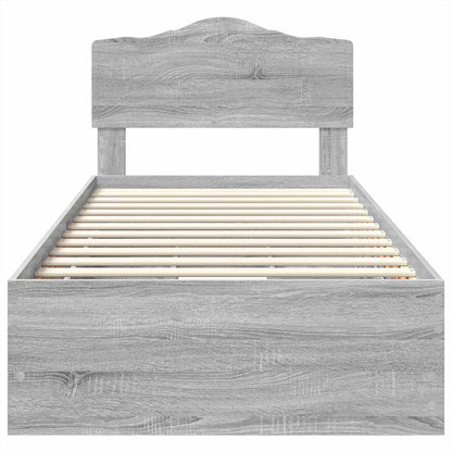 vidaXL Bettrahmen Graues Sonoma 75 x 190 cm Ingenieurs Holz