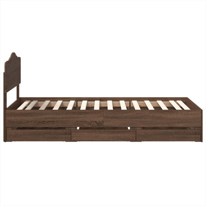 vidaXL Bettrahmen Braun Eichen-Optik 75 x 190 cm Ingenieurs Holz
