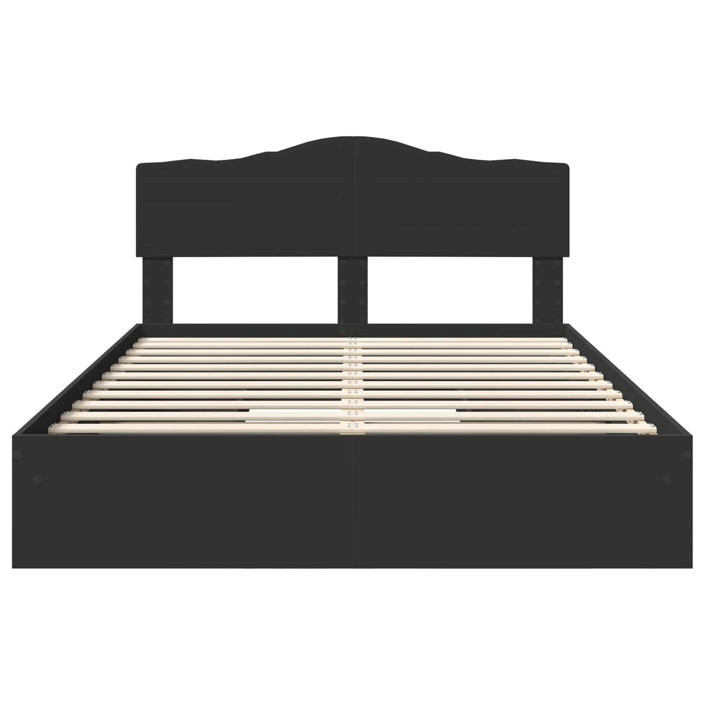 Aufbewahrungsbett Schwarz 150 x 200 cm Holzwerkstoff