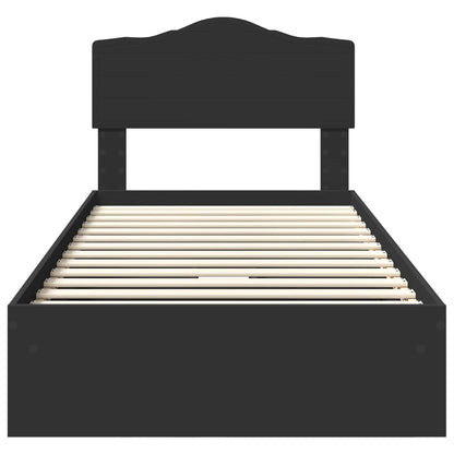 Aufbewahrungsbett Schwarz 90 x 190 cm Holzwerkstoff