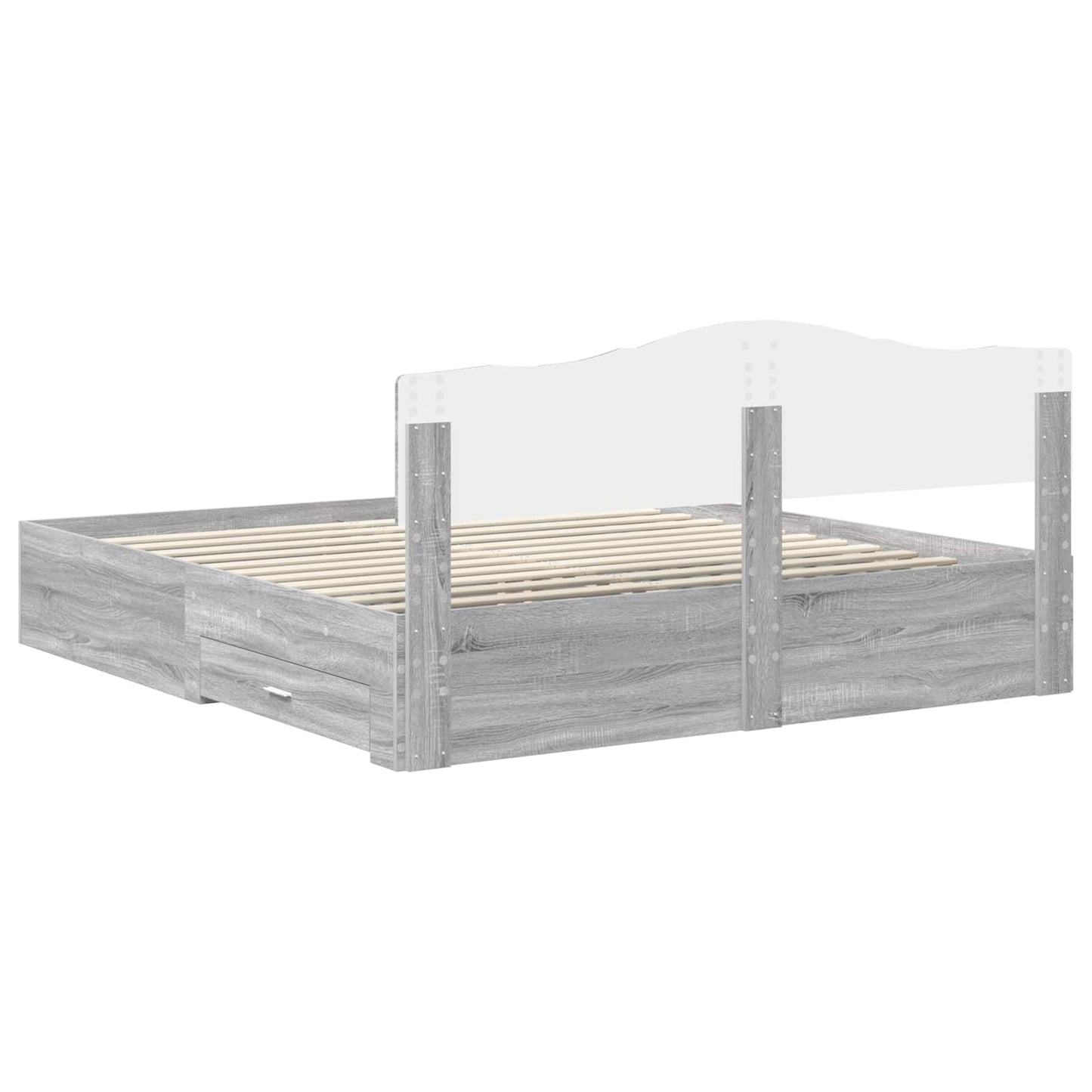 Bettrahmen Graues Sonoma 200 x 200 cm Holzwerkstoff