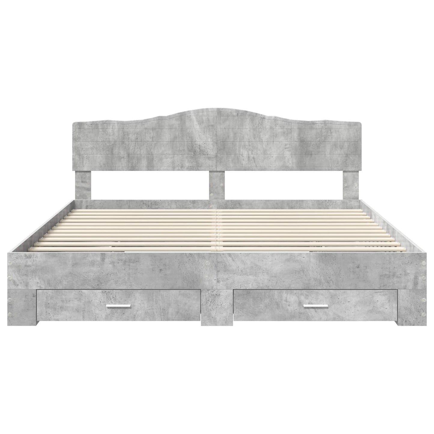 Bettrahmen mit Kopfteil Beton Grau 180 x 200 cm Holzwerkstoff