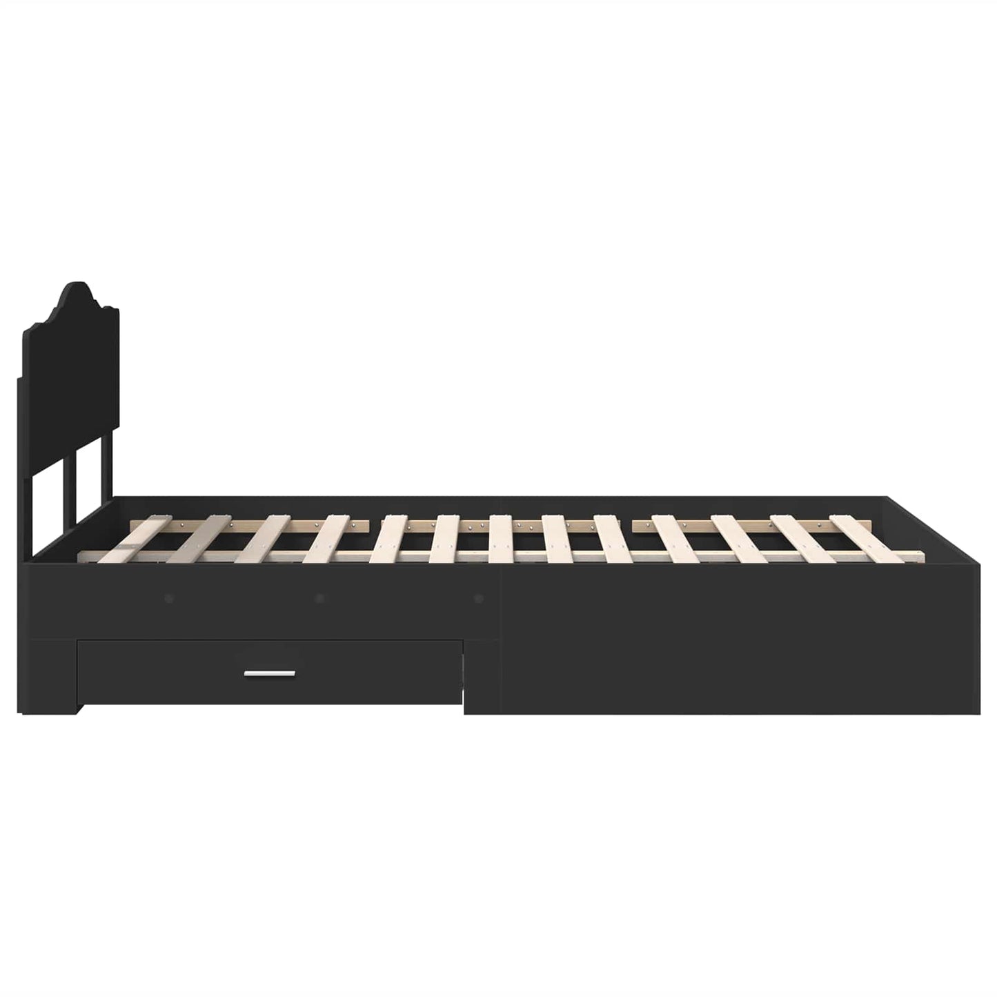 vidaXL Bettrahmen mit Kopfteil Schwarz 120 x 200 cm Holzwerkstoff