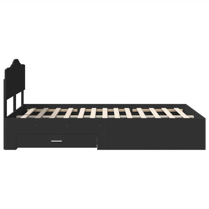 vidaXL Bettrahmen mit Kopfteil Schwarz 120 x 200 cm Holzwerkstoff