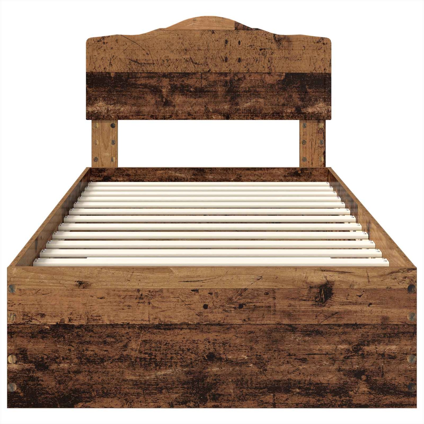 Bettrahmen mit Kopfteil Altholz 90 x 200 cm Holzwerkstoff